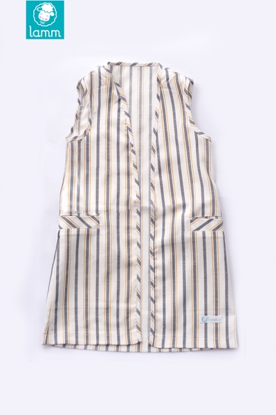 Áo gile linen sọc vàng