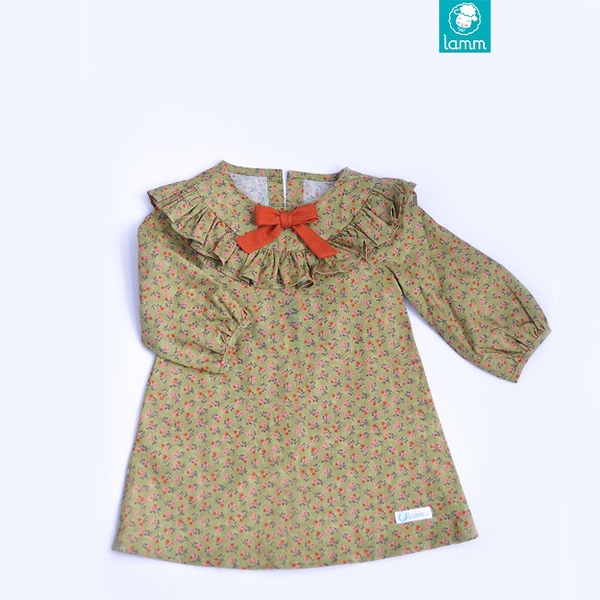 Váy thô Hàn bèo ngực tay lỡ BABY GREEN