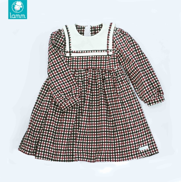 Váy kẻ đỏ cổ thủy thủ trắng REDSAIL