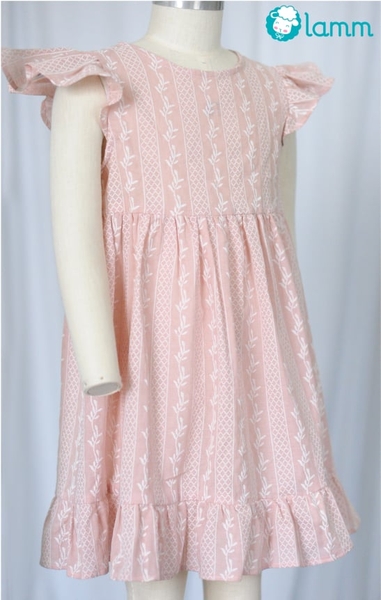 Váy thô tay cánh tiên chân đuôi cá hồng thêu - EMBROIDY