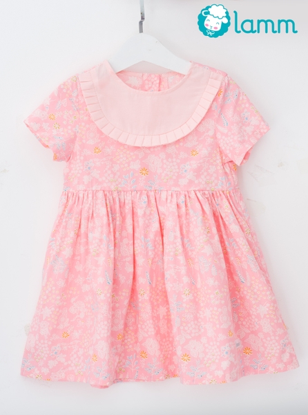 Váy thô yếm bán nguyệt nền hoa nhí baby-DBABY
