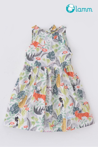 Váy thô dây buộc cổ họa tiết rừng nhiệt đới	JUNGLE