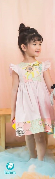 Váy thô đáp hoa ngực hồng nhạt SOFY2