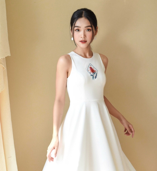 Váy đũi trắng thêu nàng tiên cá LIMERMAID