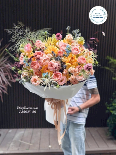 Bó Hoa Tone Cam Đào Tại Hà Nội - Elise Flowers