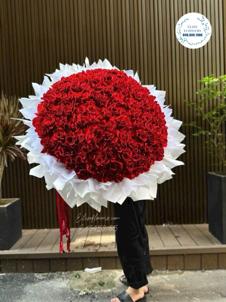 Bó hoa hồng đỏ khổng lồ tại Hà Nội | Elise Flowers