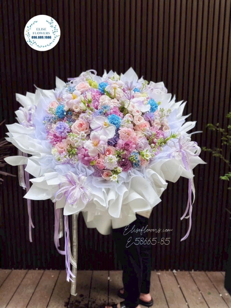 Bó hoa mix khổng lồ tone tím giao tận nơi tại Hà Nội | Elise Flowers