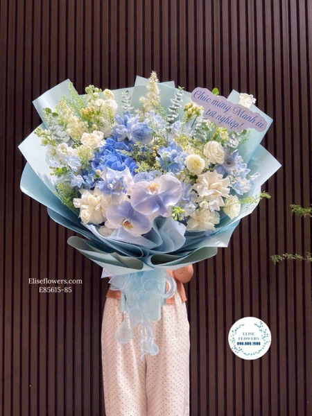 Bó hoa Mix xanh dương tặng bạn gái - Elise Flowers