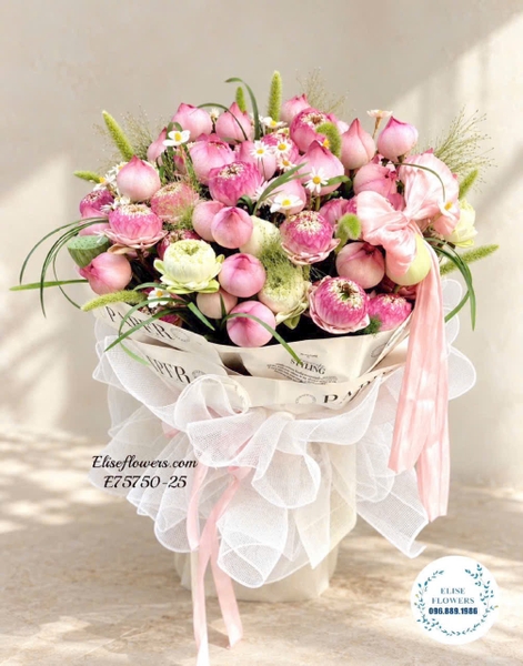 Bó hoa sen hồng đẹp tại Hà Nội | Elise Flowers