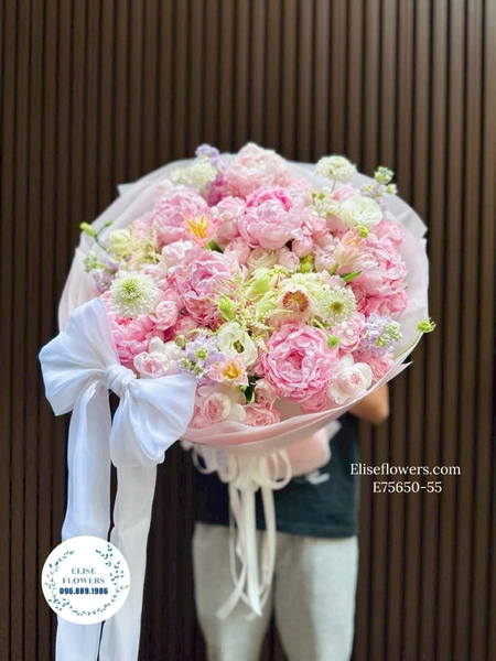 Bó hoa tặng vợ sau sinh màu hồng tại bệnh viện Hà Nội | Elise Flowers