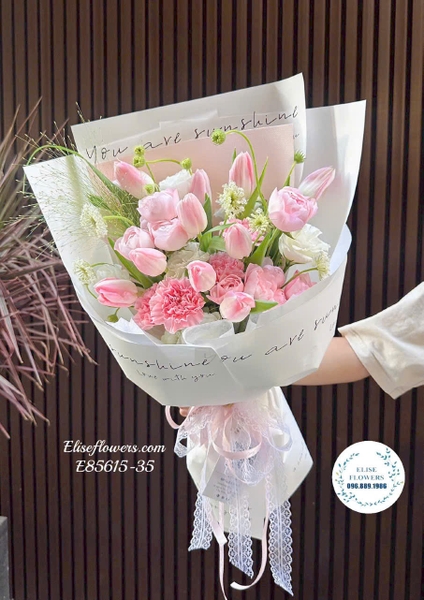 Hoa tulip hồng pastel tặng người yêu đẹp tại Hà Nội | Elise Flowers
