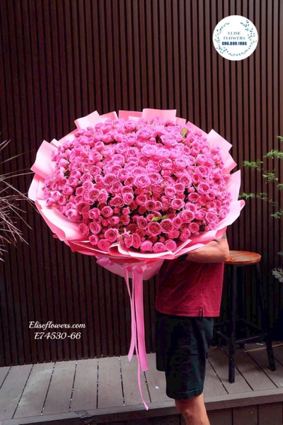 Bó hoa hồng Sophie màu hồng | Elise Flowers