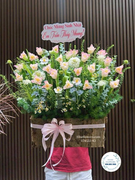 Hoa tulip hồng tặng 20/10 đẹp sang trọng tại Hà Nội | Elise Flowers