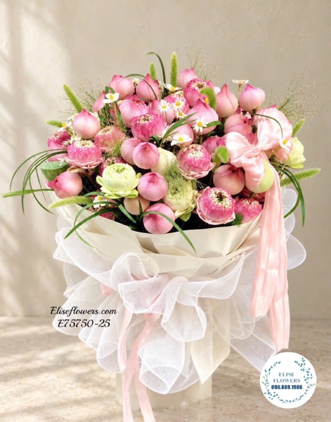 Đặt bó hoa sen hồng làm quà tặng sinh nhật tại Hà Nội | Elise Flowers
