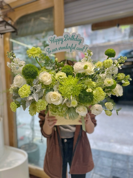 Giỏ hoa khai trương nhỏ xinh giá từ 500-700. Giỏ hoa khai trương ở Nam Từ Liêm Hà Nội
