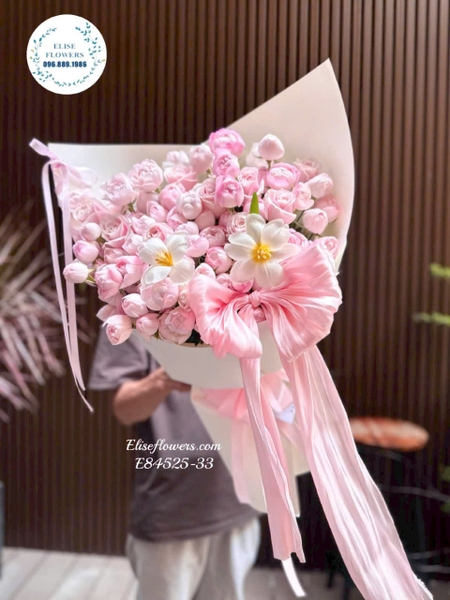 Hoa hồng chùm Plume hồng pastel tặng bạn gái tại Cầu Giấy | Elise Flowers