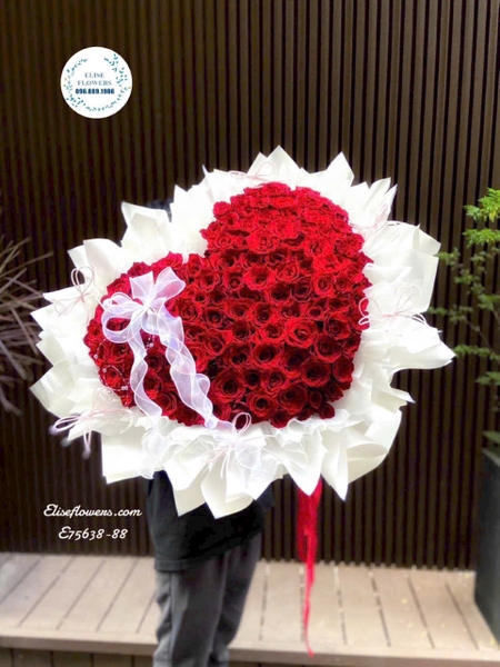 Hoa hồng đỏ 100 bông tặng người yêu ngày 20/10 tại Hà Nội | Elise Flowers