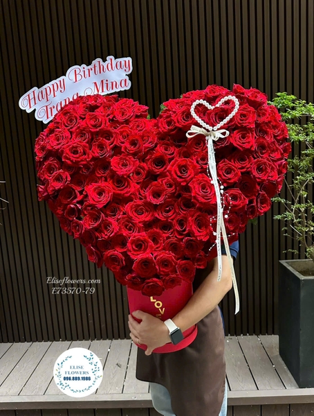 Hoa hồng đỏ trái tim tặng sinh nhật vợ, bạn gái, người yêu. Hoa tặng sinh nhật bạn gái đẹp ở Hà Nội