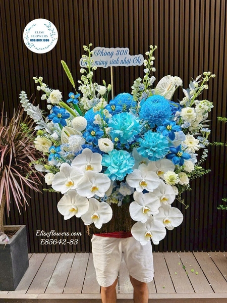 Hoa tặng sinh nhật xanh trắng đẹp tại Hà Nội | Elise Flowers
