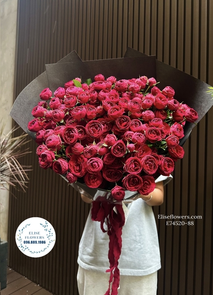Hoa tặng người yêu ở Hà Nội. Bó hoa hồng chùm đỏ Red Lace tặng người yêu, bạn gái ở Hà Nội |Elise Flowers
