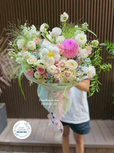 Điện hoa tặng người yêu mix xanh hồng tại Ba Đình | Elise Flowers