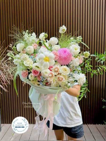 Hoa tỏ tình mix xanh hồng cao cấp tại Hà Nội | Elise Flowers