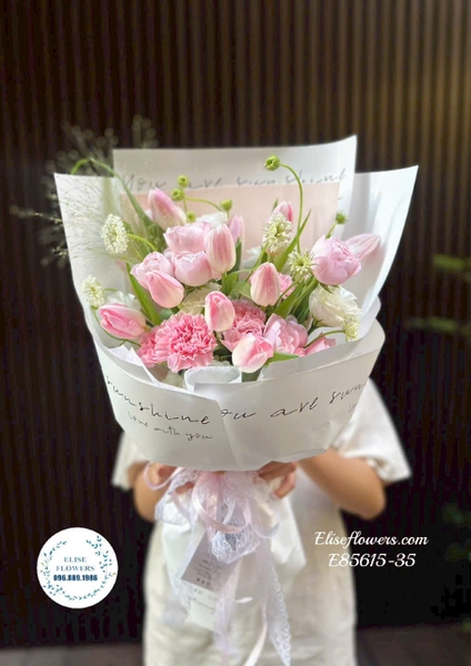 Bó hoa tulip hồng tặng người yêu tại Hà Nội | Elise Flowers