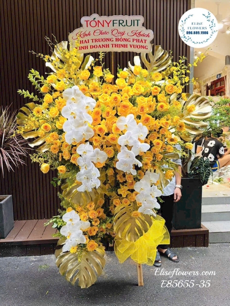 Kệ hoa khai trương cao cấp tặng doanh nghiệp, đối tác tại Ba Đình | Elise Flowers