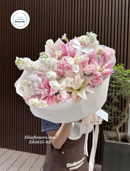 Mua bó hoa ly kép hồng ở đâu Hà Nội. Địa chỉ mua hoa ly kép đẹp rẻ