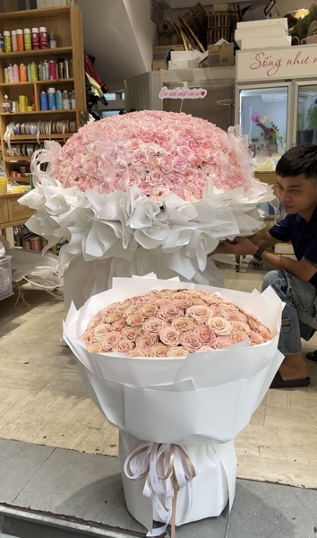 Sản phẩm hoa tươi chúc mừng được hoàn thiện chỉnh chu tại Elise Flowers