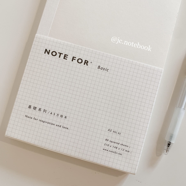 Sổ Tay Note For Basic A5 Ruột Grid Notebook Bìa Trắng