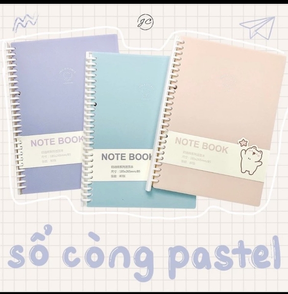 Sổ Còng Binder Pastel Giấy Grid Line size A5/B5 (thay giấy được)