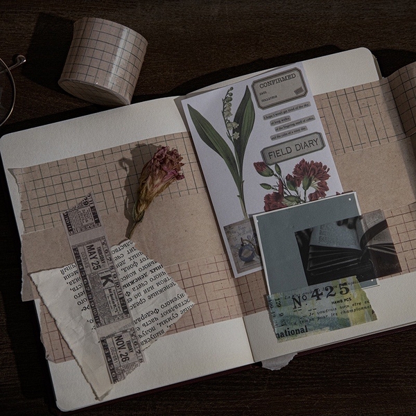 Băng Dính Washi Tape Kraft Vintage