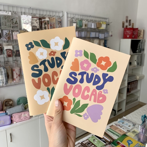 Sổ Vocabulary học từ vựng Study Vocab A5 - Sổ từ vựng học tiếng anh, tiếng trung - May gáy chắc chắn 96 trang