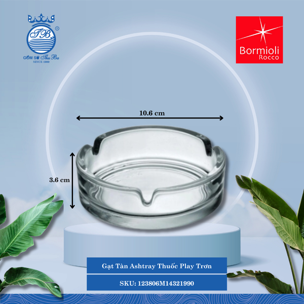 Play gạt tàn thuốc thủy tinh ØMiệng: 10.6cm Cao: 3.6cm Bormioli Rocco Thủy Tinh 123806M14321990
