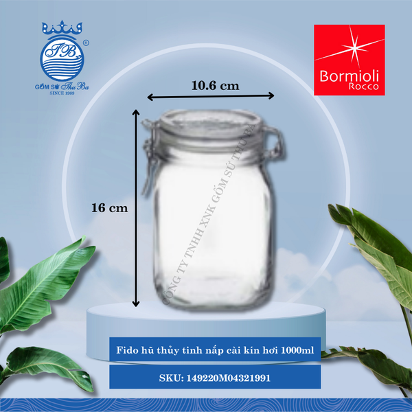 Hủ Nắp Cài Kín Hơi Fido Bormioli Rocco Thủy Tinh