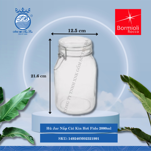 Hủ Nắp Cài Kín Hơi Fido Bormioli Rocco Thủy Tinh