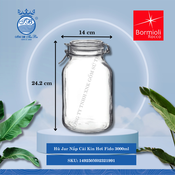 Hủ Nắp Cài Kín Hơi Fido Bormioli Rocco Thủy Tinh