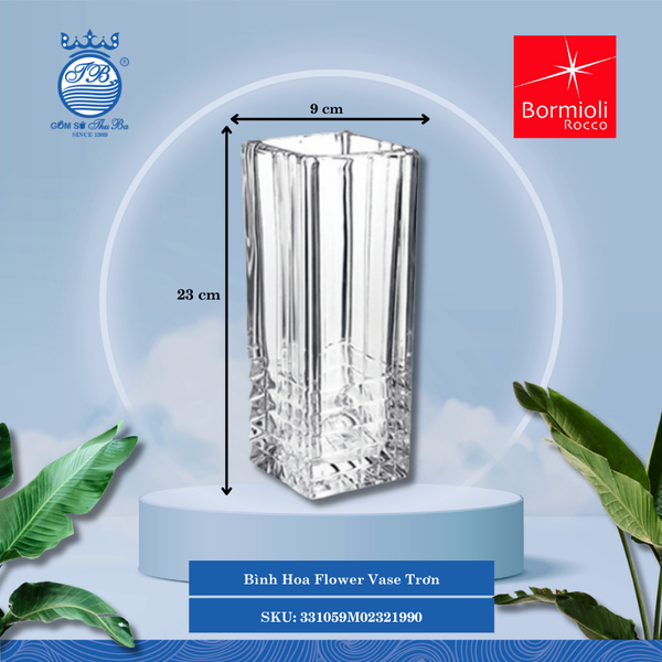 Bình hoa thủy tinh Duemila ØMiệng: 9cm Cao: 23cm 6 Cái/Hộp Bormioli Rocco Thủy Tinh 331059M02321990