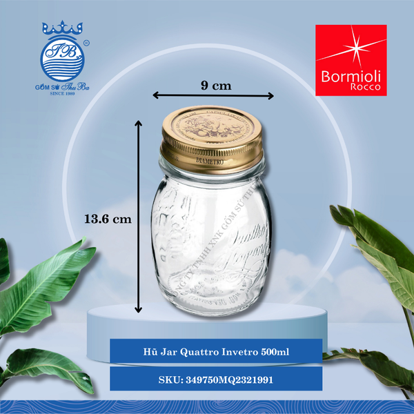 Hủ Quattro Invetro Bormioli Rocco Thủy Tinh