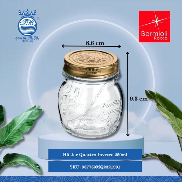 Hủ Quattro Invetro Bormioli Rocco Thủy Tinh
