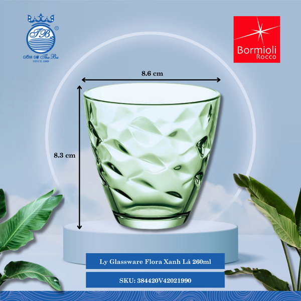 Ly Flora 260ml (Nhiều Màu) Bormioli Rocco Thủy Tinh