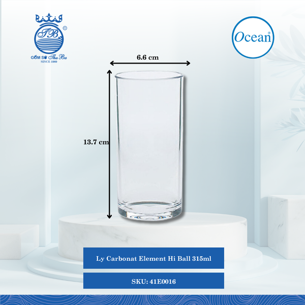 Ly Carbonat Element Clear Ocean Thủy Tinh