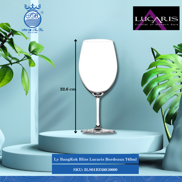 Ly Bordeaux BangKok Bliss 745ml Cao: 22.6cm 24 Cái/Thùng 6 Cái/Hộp Ocean Thủy Tinh 5LS01BD26G0000