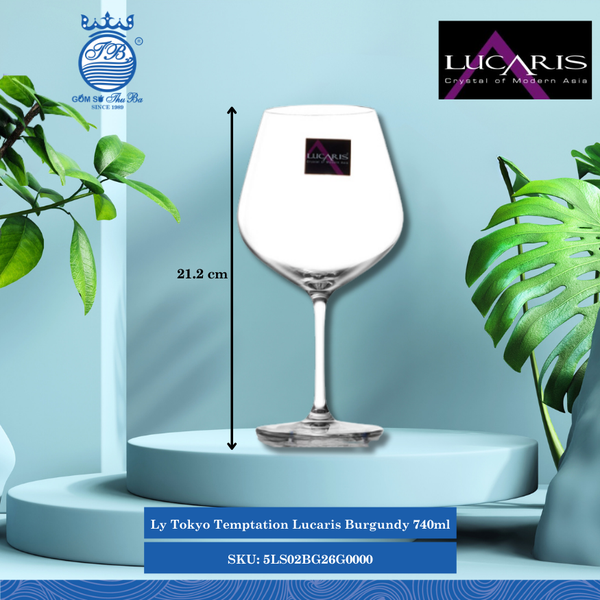 Ly Burgundy Tokyo Temptation 740ml Cao: 21.2cm 24 Cái/Thùng 6 Cái/Hộp Ocean Thủy Tinh 5LS02BG26G0000