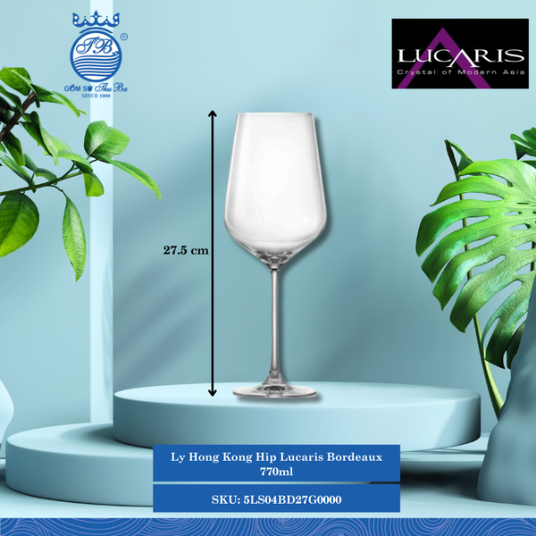 Ly Bordeaux Hong Kong Hip 770ml Cao: 27.5cm 24 Cái/Thùng 6 Cái/Hộp Ocean Thủy Tinh 5LS04BD27G0000
