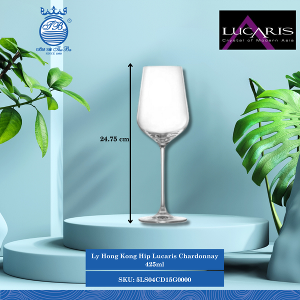 Ly Chardonnay Hong Kong Hip 425ml Cao: 24.75cm 24 Cái/Thùng 6 Cái/Hộp Ocean Thủy Tinh 5LS04CD15G0000