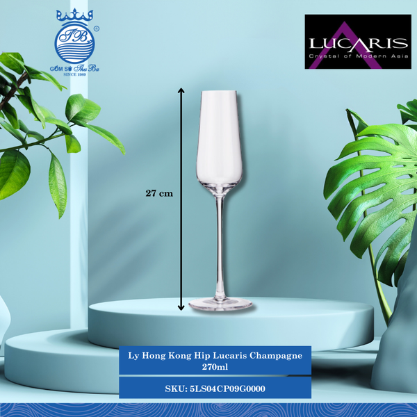 Ly Champagne Hong Kong Hip 270ml Cao: 27cm 24 Cái/Thùng 6 Cái/Hộp Ocean Thủy Tinh 5LS04CP09G0000