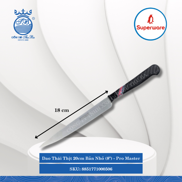 Dao Thái Thịt 20Cm (8") Pro Master (Nhiều Loại) Superware Inox
