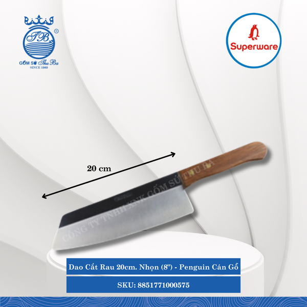 Dao Cắt Rau Penguin Cán Gỗ (Nhiều Size, Nhiều Loại) Superware Inox
